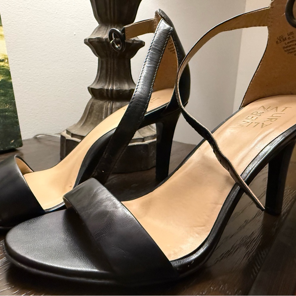 Naturalizer Black Strappy Heels